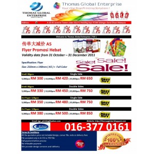 PRINTING PROMOTION FLYER SIZE A5 OCT-DEC 2011