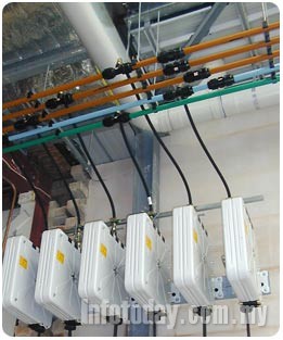 Compressed air, Water, Coolant and Oil Services connected to hose reels