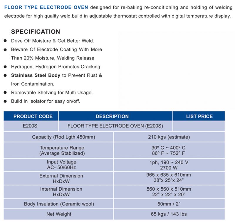 Floor Type Electrode Oven,1,2 dt
