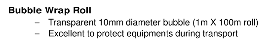 bubble wrap roll