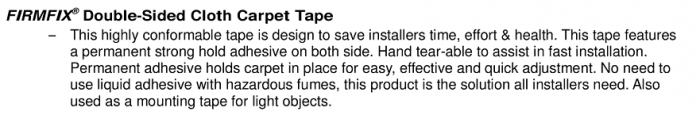 double-sided cloth carpet tape
