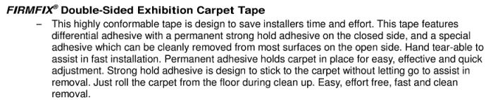 double-sided exhibition carpet tape