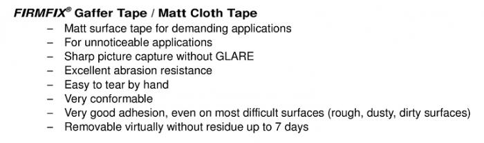 gaffer tape matt cloth tape