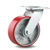 4"5"6"8"heavy duty doubal ball bearing iron core PU swivel caster