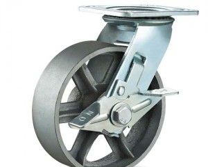 4"5"6"8"heavy duty doubal ball bearingcast iron swivel caster图3