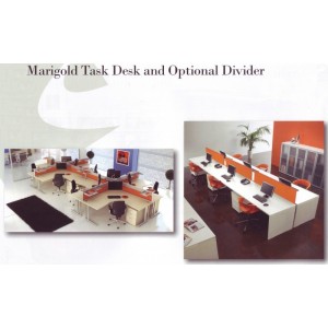 Marigold Task Desk And Optional Divider Office Workstation