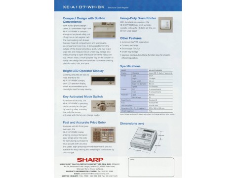 Sharp ECR XE-A107 Cash Register图3